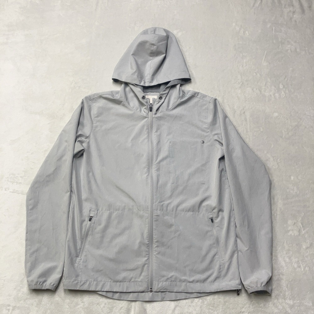 Vuori Outdoor Trainer Shell Jacket Lightweight Zip Hood Gray Women's Small VW501